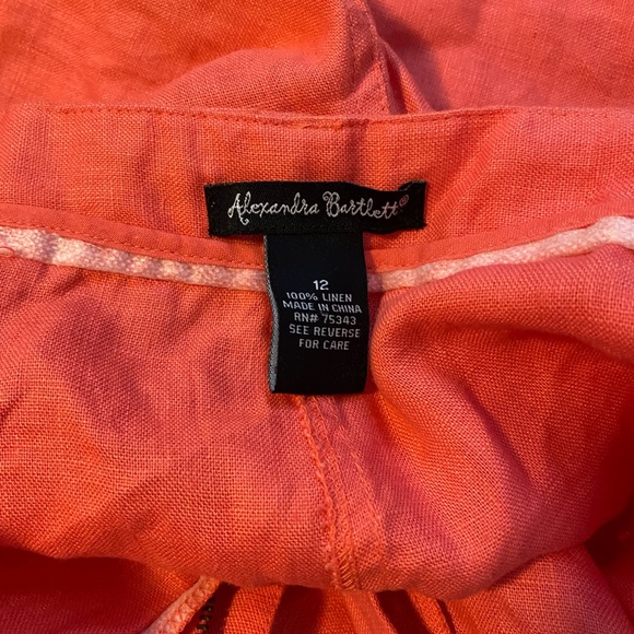 NWOT coral linen crop pants - Picture 3 of 3